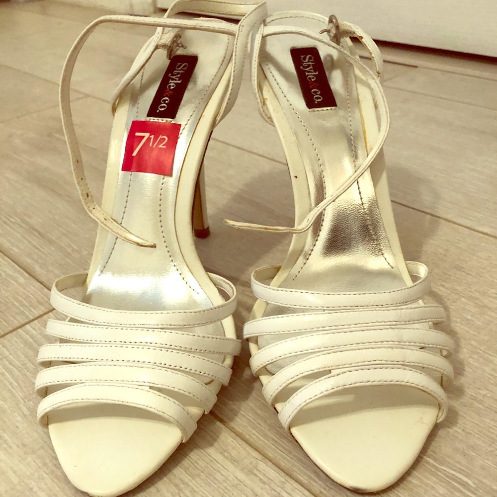 White leather sandals